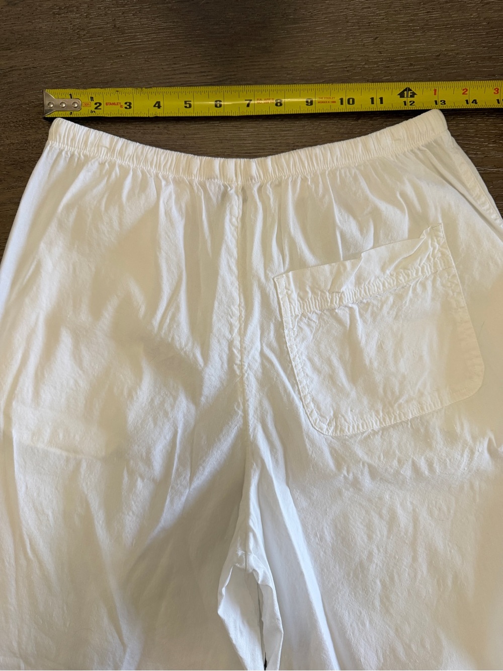 Athleta White Linen Wide Leg Pants with Elastic Waist and draw string Size XS - Picture 6 of 8